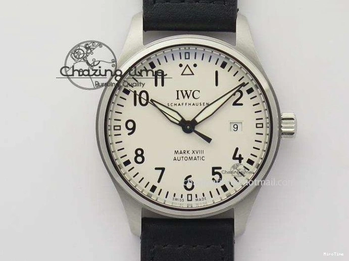 MIROTIME 0517 Mark XVIII IW327002 SS Mk Maker Best Edition White Dial On Black Leather Strap A SunProtective 7298